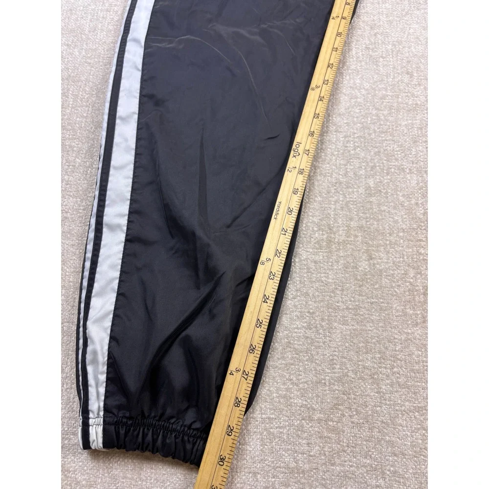 Adidas Vintage Mens Black White Stripe Windbreaker Track Pants Large